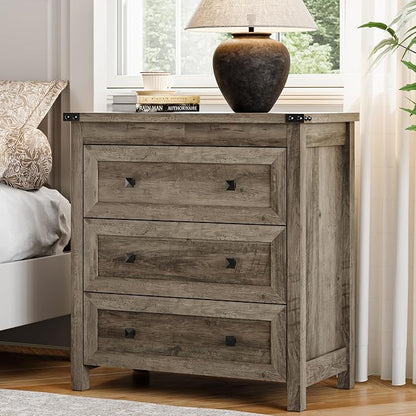 Dresser for Bedroom with 3 Drawers, Small Chests of Drawers, 27.55" Wide by Xixini