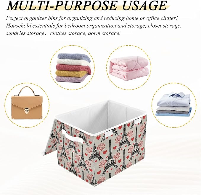 Eiffel Tower Foldable Lidded Storage Box - Image 7