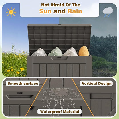 Flamaker Resin Deck Box 40 Gallon Waterproof Outdoor Storage Box | Indoor - Image 5