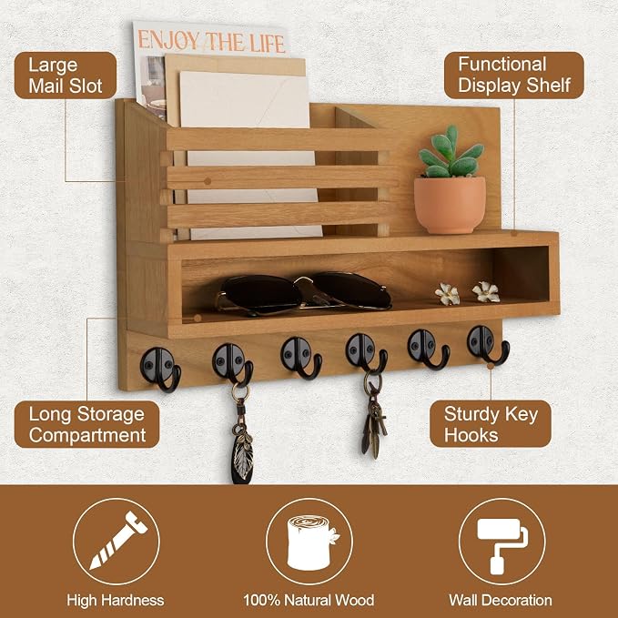 Key and Mail Holder Wall Mount, Key Hanger - Image 2