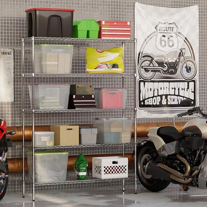 14" Deep x 54" Wide x 74" Height Wire Shelving Kit | 5-Tier | NSF Commercial - Image 5
