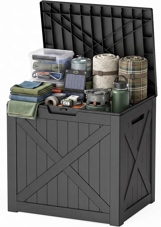 EasyUp 40 Gallon Deck Boxes Outdoor Waterproof, Weatherproof Outdoor Deck Box by EASYUP