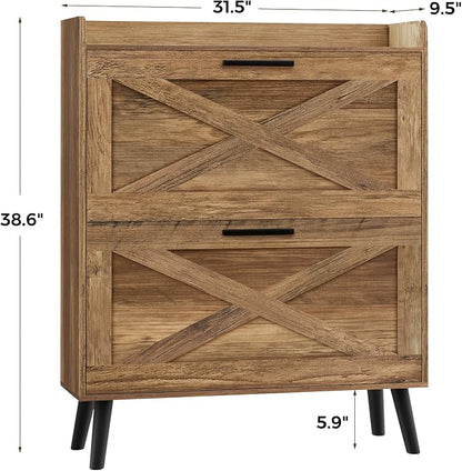 Homleke Farmhouse Shoe Storage Cabinet - Image 2