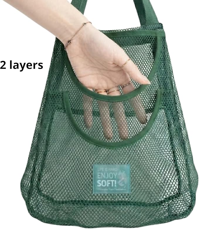 Durable Hanging Mesh Bags for Fruit & Vegetables. Reusable, Breathable Storage - Image 2