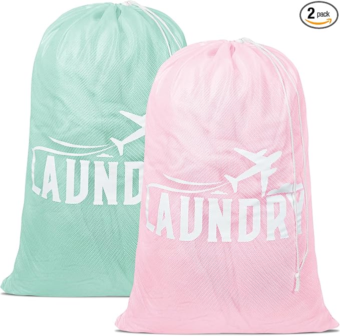 2 Pack Large Mesh Laundry Bag, Heavy Duty Laundry Bags by Fiodrimy