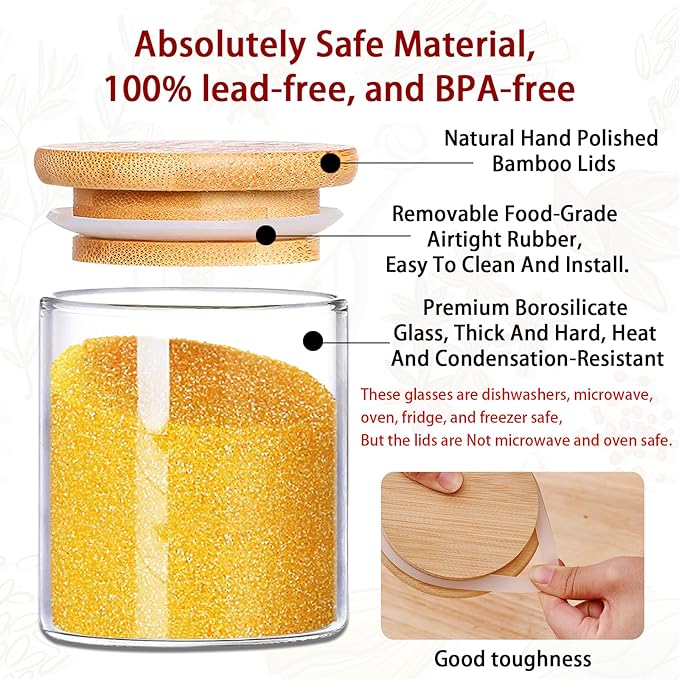 SLifeJars - Glass Jars with Bamboo Lids 16 oz, Bamboo Lid Jar - Image 4