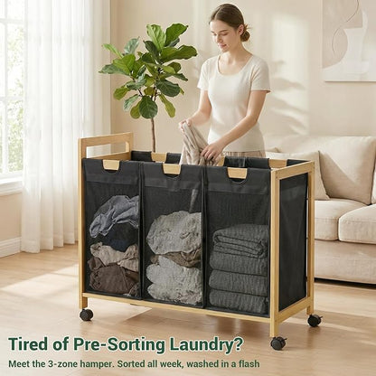 Homykic 250L Laundry Sorter Cart - Image 4