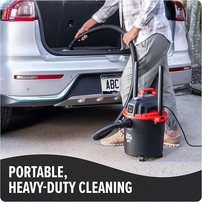 Dirt Devil 5 Gallon Corded Wet Dry Shop Vacuum, Heavy Duty Vacuum - Image 2