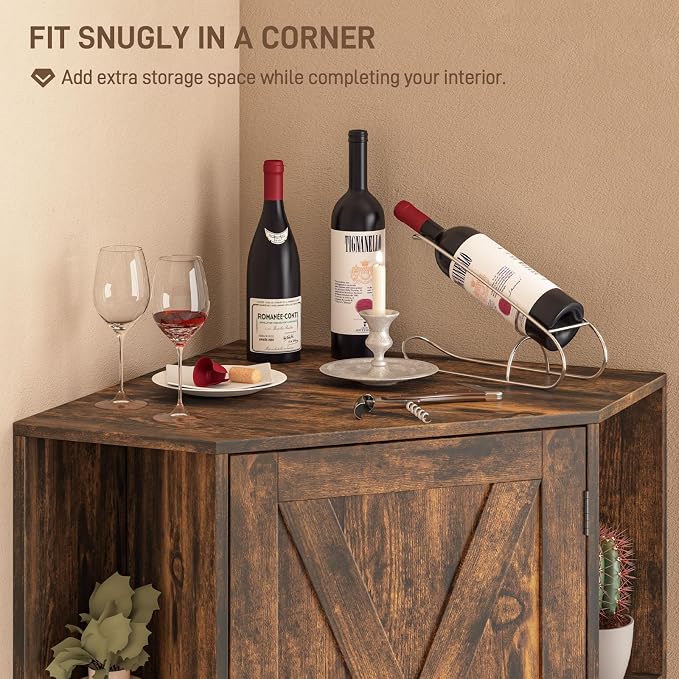 Farmhouse Corner Cabinet, Tall Corner Storage Cabinet - Image 7
