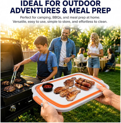 Collapsible BBQ Prep Tub 8L Orange | Portable Meat Marinating Container - Image 6