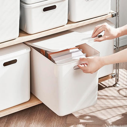5 pack large plastic White storage bins - Image 4