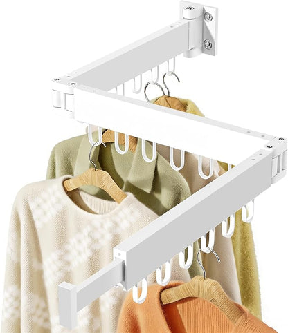 JAUREE Clothes Drying Rack Wall Mounted, Space-Saving Drying Rack Clothing by JAUREE
