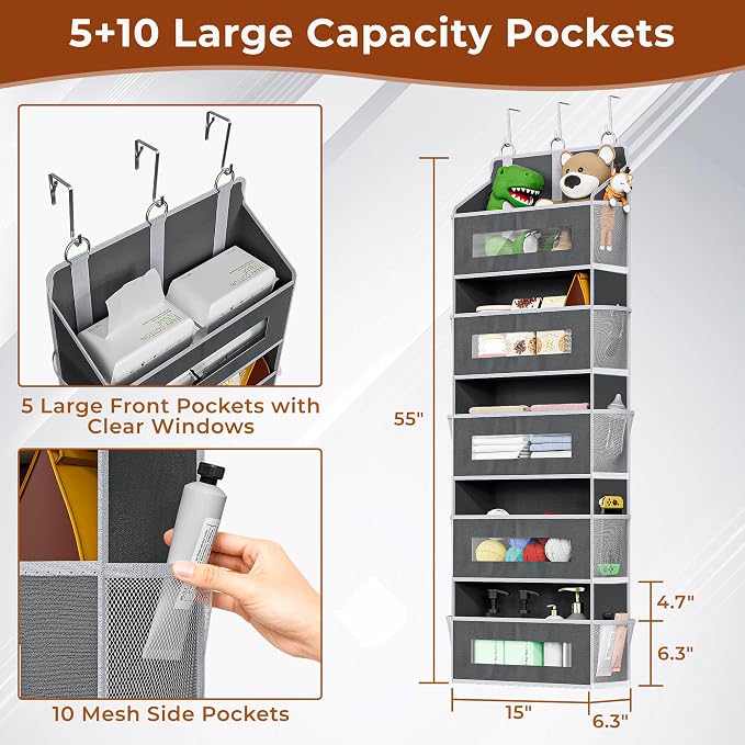 3 Pack 5 Tier Over The Door Organizer - Image 2