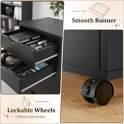 7 Drawer Office Storage Cabinet, Rolling File Cabinet - Image 7