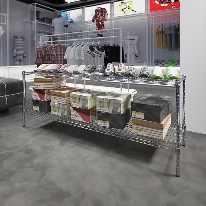 21" Deep x 72" Wide x 27" Height Wire Shelving Kit | 2-Tier | NSF Commercial - Image 2