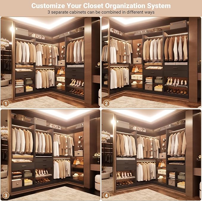 Unikito 86" Corner Closet System, Modular Closets Organizer - Image 3