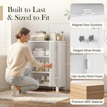 SUPER DEAL Modern Bathroom Floor Storage Cabinet - Image 5