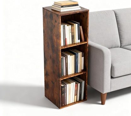 Cube Storage Organizer, 3 Cube Retro Bookshelf, Freestanding 3 Tier Open Shelf - Image 2