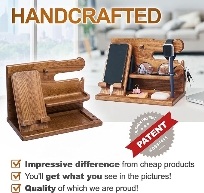 TESLYAR Wood Phone Docking Station - Image 6