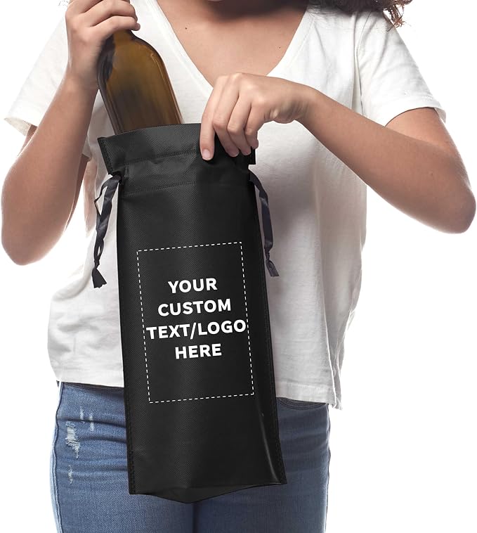 DISCOUNT PROMOS Non-Woven Vineyard Two Bottle Wine Bags - Image 6