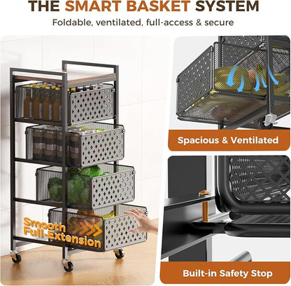 5 Tier Kitchen Storage Cart - Image 4