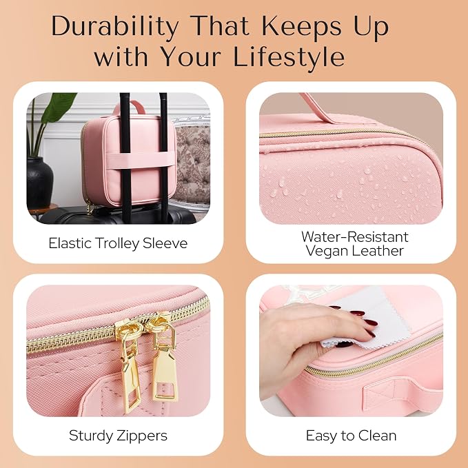Makeup Bag with LED Mirror – Travel Cosmetic Organizer with Lighted Mirror - Image 5