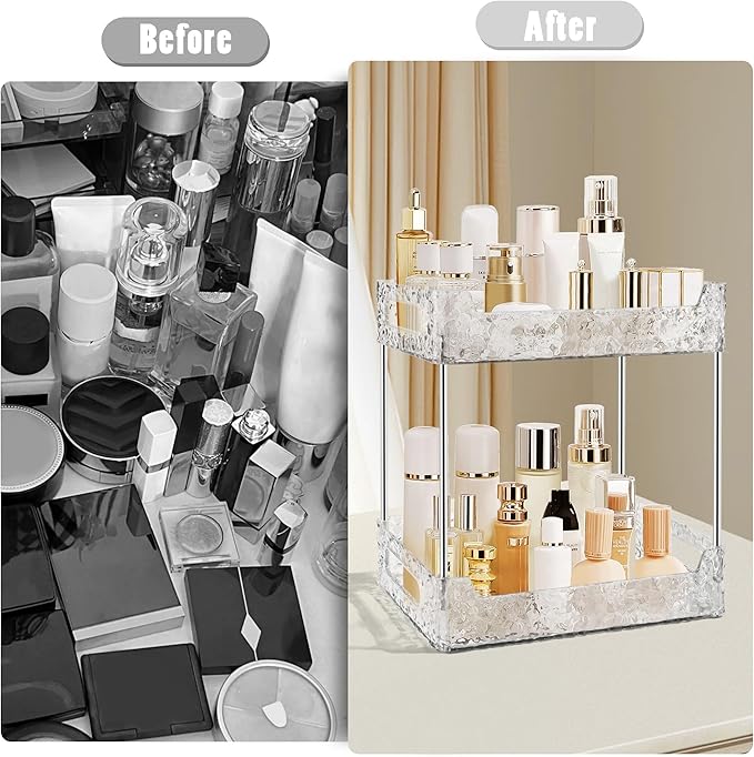 2-Tier Bathroom Counter Organizer Countertop Storage, Dresser Organizer Vanity - Image 3
