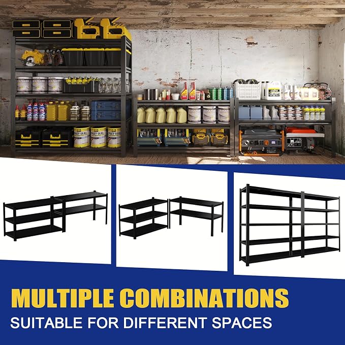 3000LBS Garage Shelving Units and Storage, Heavy Duty Shelf Rack, 5 Tier Shelves - Image 8