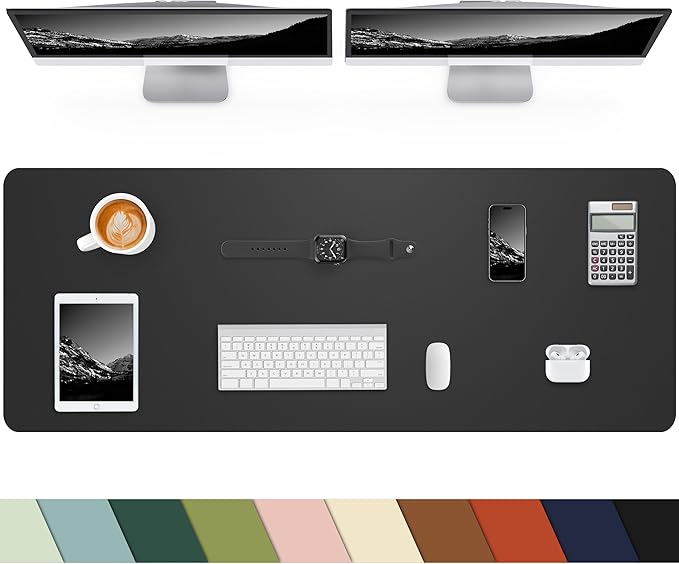 Extra Large Desk mat, Leather Desk Pad Protector, Office Desk Mat, Mouse Pad by cebowa