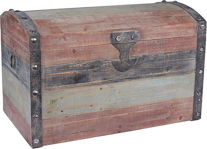 Household Essentials Large Wooden Storage Trunk, Weathered Wood by HouseholdEssentials