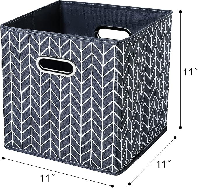 11 Inch Cube Storage Bins, Fabric Cube Organizer Bins - Image 2