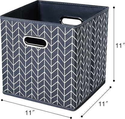 11 Inch Cube Storage Bins, Fabric Cube Organizer Bins - Image 2