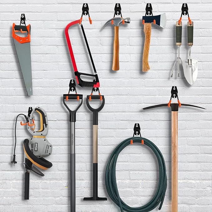 KURUI Heavy Duty Garage Hooks for Hanging, 2 Pack Metal Garage Organization - Image 3