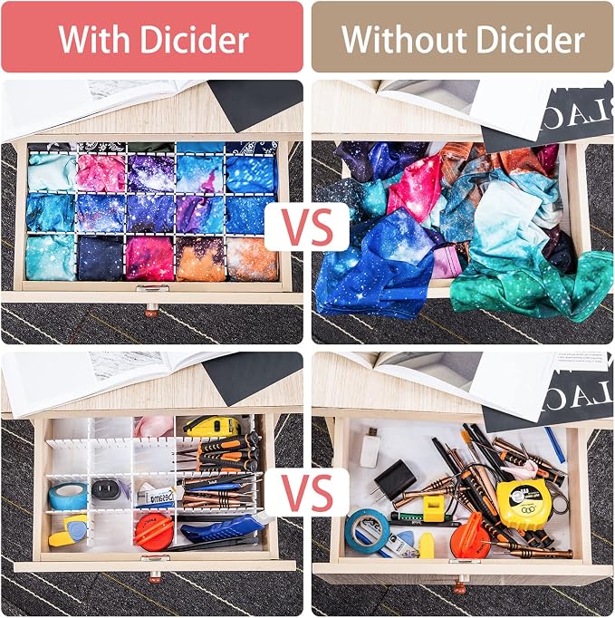 45 Pack Drawer Dividers, Plastic Adjustable Drawer Storage Organizer - Image 5
