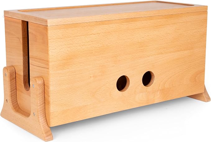 Extra Large Cable Management Box, Wood Cord Hider Box & Organizer by COREMINDED