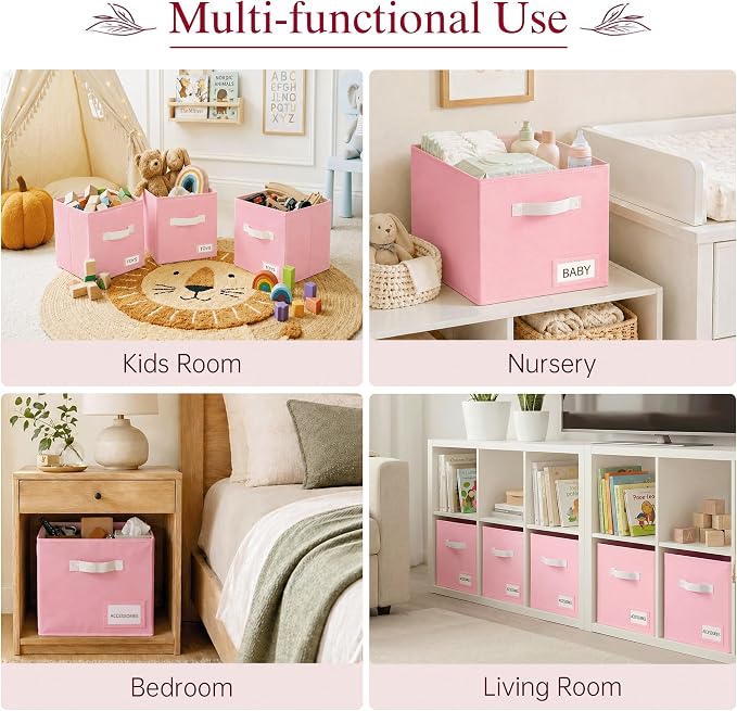 Storage Cubes 10 Pack, 11 Inch Fabric Storage Bins Organizer - Image 7