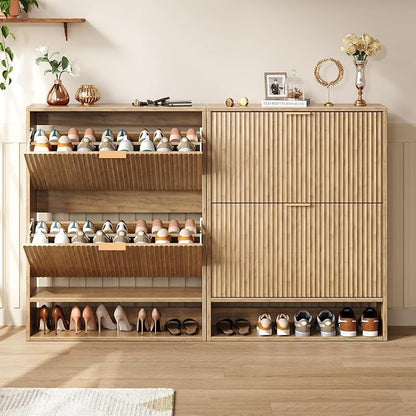 Hootata 31.5''W Oak Shoe Storage Cabinet - Image 6