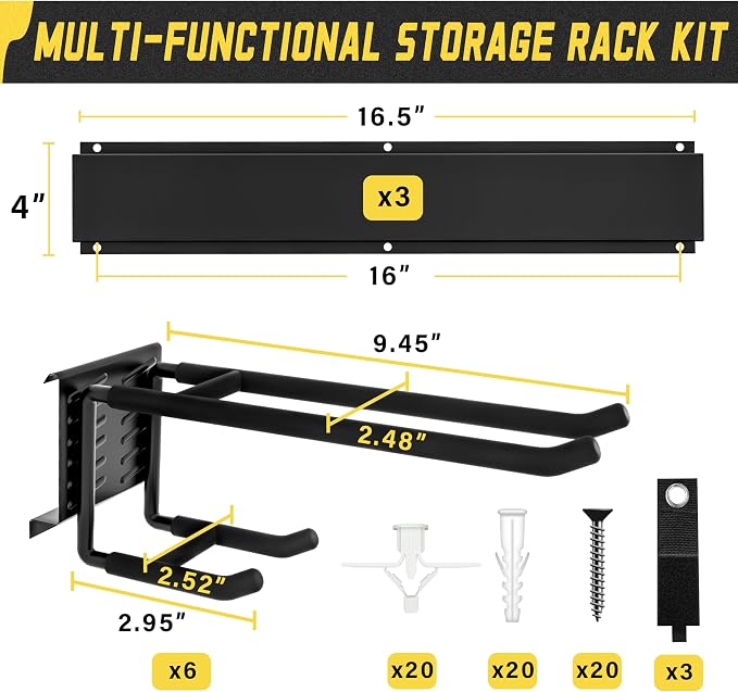 Garage Wall Organizer, Garden Tool Organizer 49.5in - Image 4
