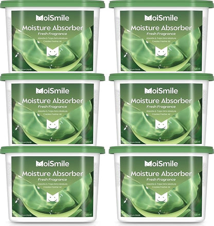 Moisture Absorbers 6 Pack, Fresh Fragrance Closet Dehumidifier by MoistureAbsorbers