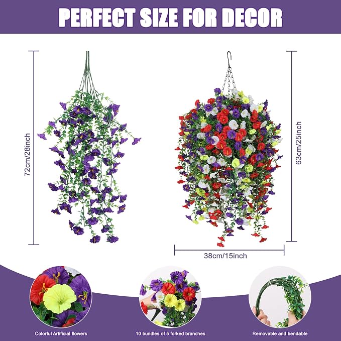 INQCMY Artificial Flowers for Outdoor Spring Summer Decoration Faux Silk - Image 3