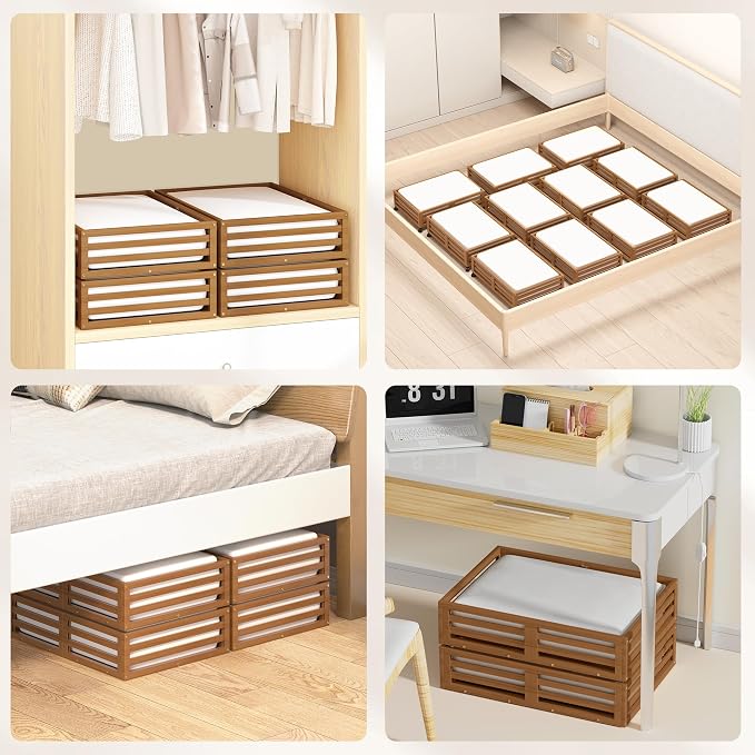 Wisuce 2 Packs Bamboo Under Bed Storage Organizer - Image 5