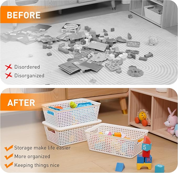 Plastic Storage Baskets With Lid, Storage Bins - Image 6