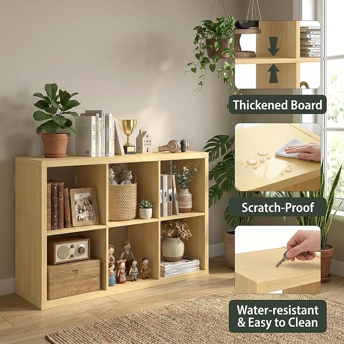WannabeMyself【2026 Wooden Thick Frame】 6 Cube Storage Organizer - Image 3