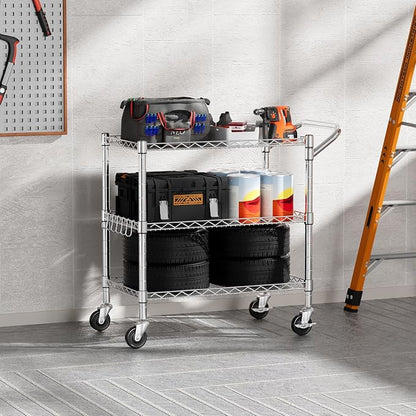 NTE 3 Tier Heavy Duty Rolling Utility Cart on Wheels, 990Lbs Capacity Rolling - Image 2