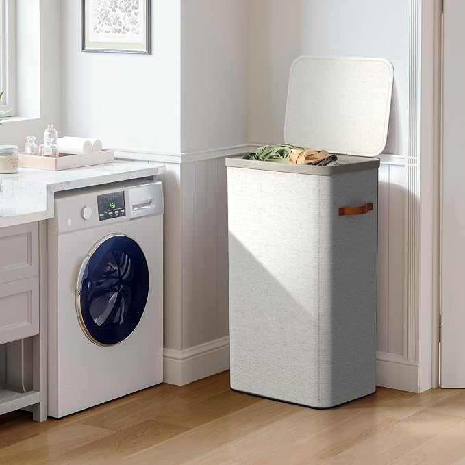 Sorbus Laundry Hamper with Lid – Collapsible Fabric Laundry Basket with Handles - Image 3