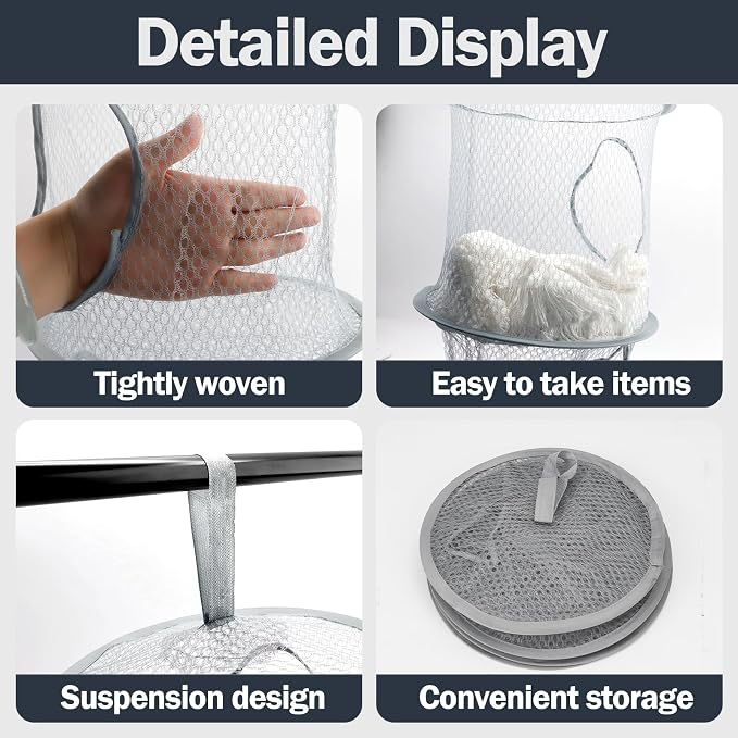 2PCS Hanging Mesh Storage Net, 4 Tier Stuffed Animal Storage - Image 2