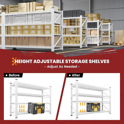 71" Wide Storage Shelves, 5000LBS Garage Shelving Heavy Duty, Standing Shelf - Image 4