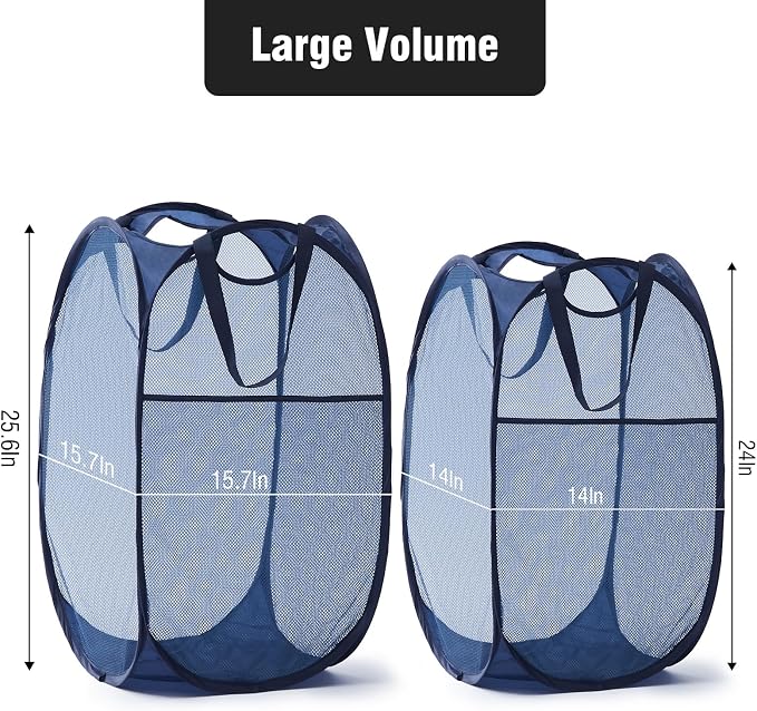 TECHMILLY Upgraded 105L Collapsible Mesh Pop Up Laundry Hamper - Image 2