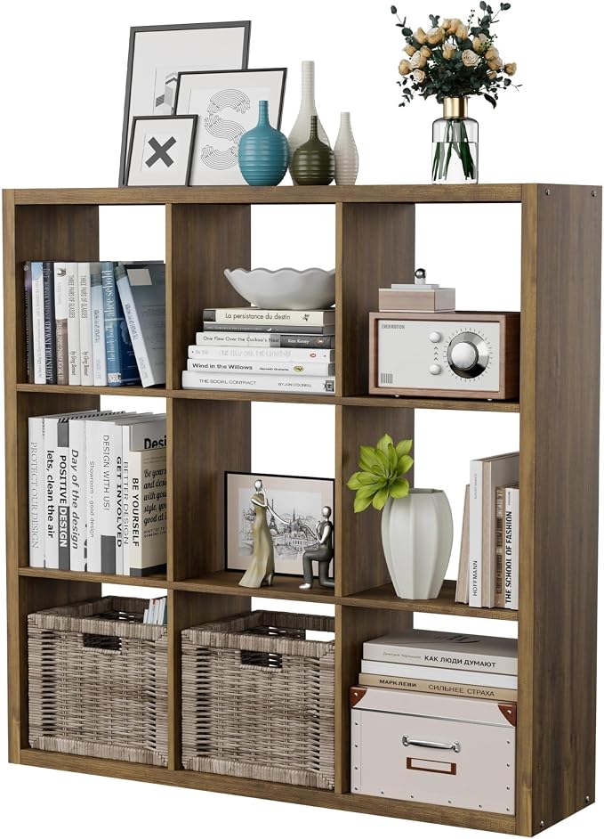 9-Cube Storage Organizer, Wooden Cube Shelf Bookcase - Image 9