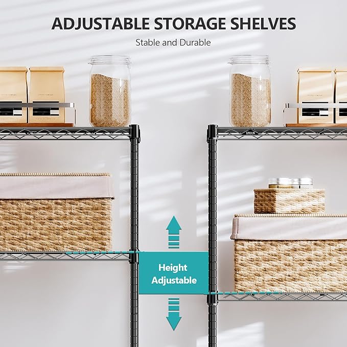 IZEUK 4-Tier Heavy Duty Steel Storage Shelves, Metal Shelf Wire Shelving Rack - Image 5